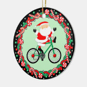 サイクリングサイクリストホリデーギフト セラミックオーナメント (左)