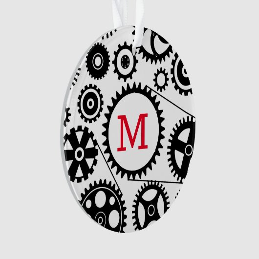 サイクリングサイクリングギアイニシャル自転車モダン オーナメント (正面)