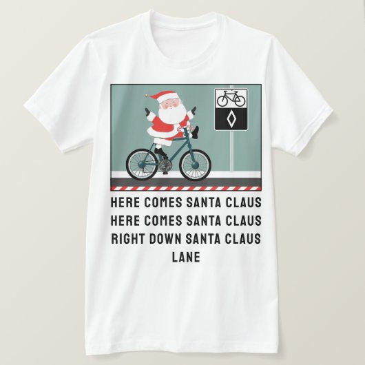 サイクリングサイクリングクリスマスTシャツ Tシャツ (デザイン正面)