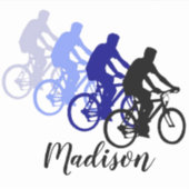 サイクリングサイクリングスポーツ名前をカスタムする シール (正面)