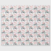 サイクリングサイクリングホリデークリスマスラッピング紙 ラッピングペーパー (フラット)