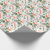 サイクリングサイクリングホリデークリスマスラッピング紙 ラッピングペーパー (角)