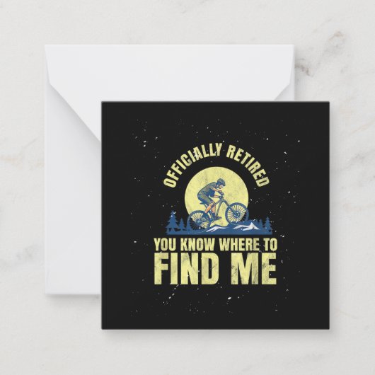 サイクリングサイクリングマウンテンサイクリングリタ退職したイアメント ノートカード (正面)