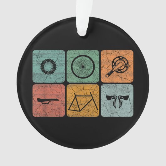 サイクリングサイクリングヴィンテージ自転車パーツサイクリストのギフト オーナメント (正面)