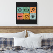 サイクリングサイクリングヴィンテージ自転車パーツサイクリストのギフト キャンバスプリント (インサイチュ (寝室))