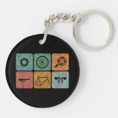 サイクリングサイクリングヴィンテージ自転車パーツサイクリストのギフト キーホルダー (裏面)