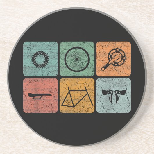 サイクリングサイクリングヴィンテージ自転車パーツサイクリストのギフト コースター (正面)