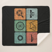 サイクリングサイクリングヴィンテージ自転車パーツサイクリストのギフト シェルパブランケット (正面(横))