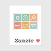 サイクリングサイクリングヴィンテージ自転車パーツサイクリストのギフト シール (シート)