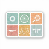 サイクリングサイクリングヴィンテージ自転車パーツサイクリストのギフト シール (正面)