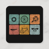 サイクリングサイクリングヴィンテージ自転車パーツサイクリストのギフト スクエア名刺 (裏面)