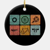 サイクリングサイクリングヴィンテージ自転車パーツサイクリストのギフト セラミックオーナメント (裏面)