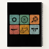 サイクリングサイクリングヴィンテージ自転車パーツサイクリストのギフト ノートブック (裏面)