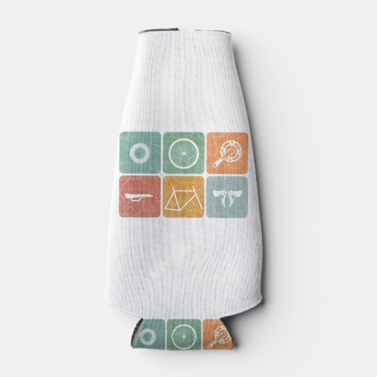 サイクリングサイクリングヴィンテージ自転車パーツサイクリストのギフト ボトルクーラー (正面)