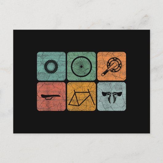 サイクリングサイクリングヴィンテージ自転車パーツサイクリストのギフト ポストカード (正面)