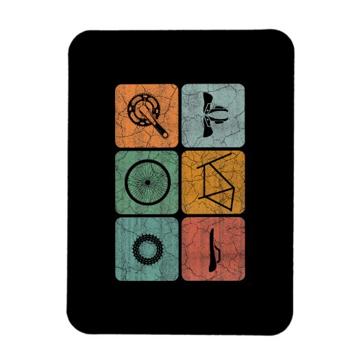 サイクリングサイクリングヴィンテージ自転車パーツサイクリストのギフト マグネット (縦)