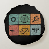 サイクリングサイクリングヴィンテージ自転車パーツサイクリストのギフト ラウンドクッション (裏面)