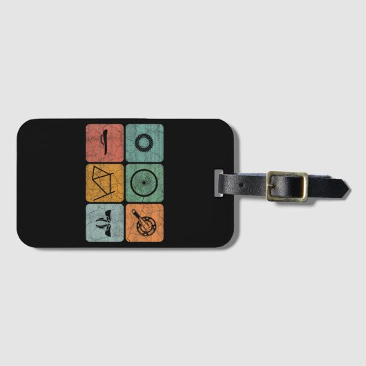 サイクリングサイクリングヴィンテージ自転車パーツサイクリストのギフト ラゲッジタグ (正面横)