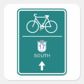 サイクリングサウスロードサイン スクエアシール (正面)