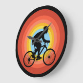 サイクリングサンセットヴィンテージ ラージ壁時計 (傾斜)