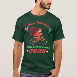サイクリングサンタ2020おもしろいクリスマスシー Tシャツ