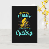 サイクリングセラピー自転車おもしろいバイクもしくは自転車に乗る人 カード (黄色い花)