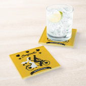 サイクリングタンデムロマン結婚チズアンド婚約 ガラスコースター (アングル)