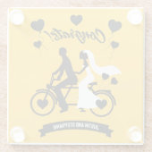 サイクリングタンデムロマン結婚チズアンド婚約 ガラスコースター (裏面)