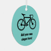 サイクリングテーマレース自転車のテキストをオン メタルオーナメント (正面右)