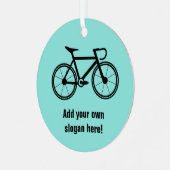サイクリングテーマレース自転車のテキストをオン メタルオーナメント (正面左)