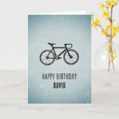 サイクリングテーマ – ロード/レーシング自転車メンズ誕生日 カード (黄色い花)