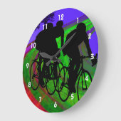 サイクリングトリオオンリボンロード ラージ壁時計 (傾斜)