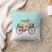 サイクリングドッグアンドリスお洒落レルウィンターホリデー クッション (ブランケット)