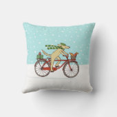 サイクリングドッグアンドリスお洒落レルウィンターホリデー クッション (裏面)
