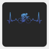 サイクリングハートビートサイクリストサイクルギフト スクエアシール (正面)