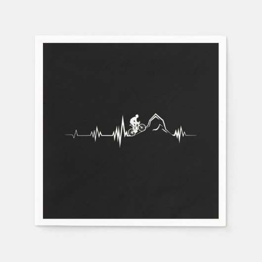 サイクリングハートビートレース自転車マウンテンバイク スタンダードカクテルナプキン (正面)