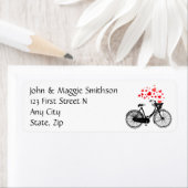 サイクリングハートラブヴィンテージアートカスタムアドレス ラベル (インサイチュ)