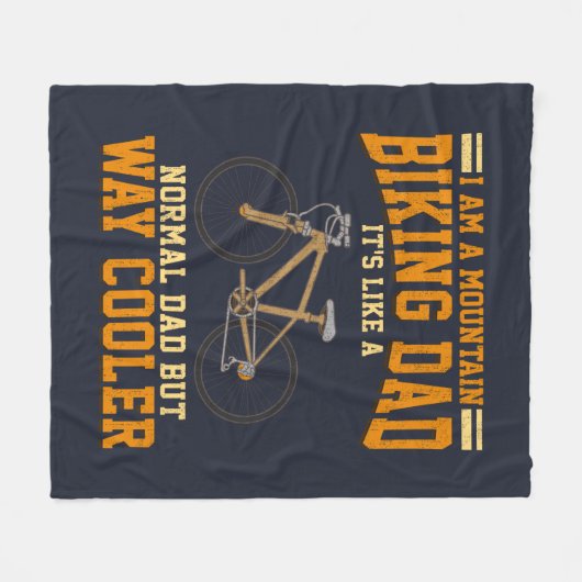 サイクリングパパマウンテンバイクパパそれは通常のようである フリースブランケット (正面(横))