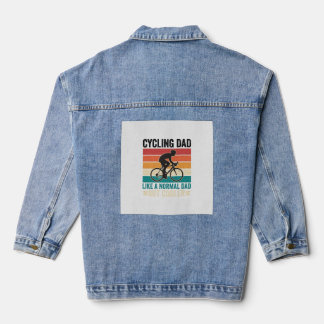 サイクリングパパ ヴィンテージ バイカー お父さん Tシャツ デザイン 1 デニムジャケット