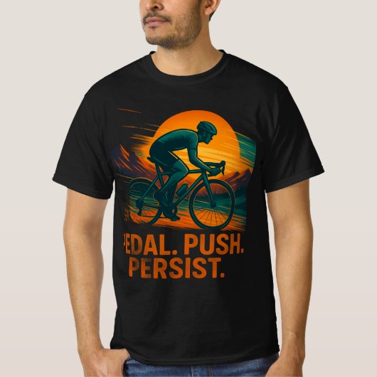 「サイクリングパワーTシャツ – 強い乗り心地、乗り放題」 Tシャツ (正面)