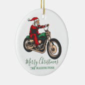 サイクリングパーソナライズされたサンタクリスマス セラミックオーナメント (右)