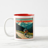 サイクリングビート作業 ツートーンマグカップ (左)