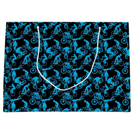 サイクリングフリースタイルズパターン.b x4ブラックBG ラージペーパーバッグ (正面)