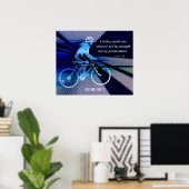 サイクリングポスターと忍耐引用文 ポスター (ホームオフィス)