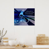 サイクリングポスターと忍耐引用文 ポスター (キッチン)