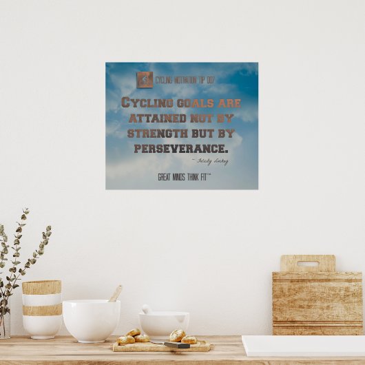 サイクリングポスター、ブルースカイと引用文007 ポスター (キッチン)