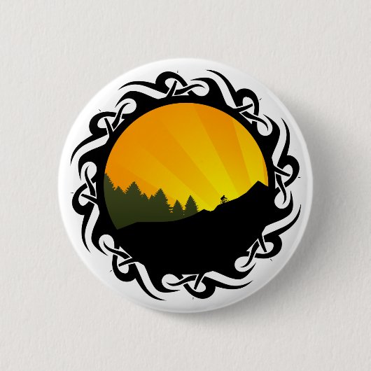 サイクリングマウンテンレイズ 缶バッジ (正面)