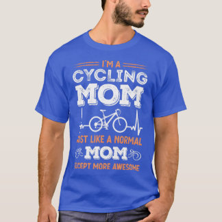 サイクリングママおもしろい自転車ハートビートギフト Tシャツ