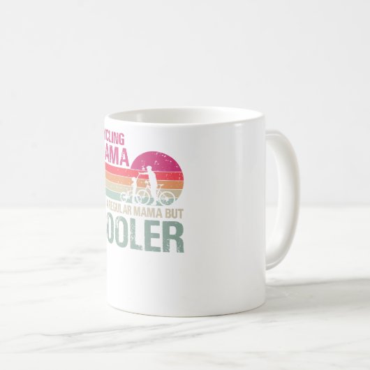 サイクリングママ普通のママのようにTクールシール コーヒーマグカップ (正面右)