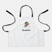 サイクリングモダンイラストレーションサイクリスト名前をカスタムする エプロン (正面)